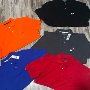 ! NEW ! Bundle Of Five New Mens Classic Nautica Shirts Size Large